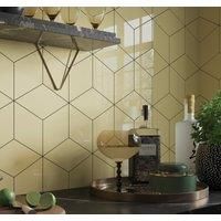 Wickes Boutique Lozenge Yellow Gloss Ceramic Wall Tile 263x152mm Pk/25