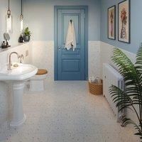 Wickes Boutique Terrazzo Speckle White Matt Porcelain Wall & Floor Tile 185x185mm Pk/12