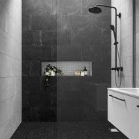 Wickes Boutique Lava Black Matt Porcelain Wall & Floor Mosaic Tile 300x300mm Pk/6