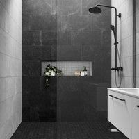 Wickes Boutique Lava Black Matt Porcelain Wall &Floor Tile 600x300mm Pk/7