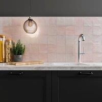 Wickes Boutique Flora Blush Pink Gloss Ceramic Wall Tile 130x130mm Pk/38