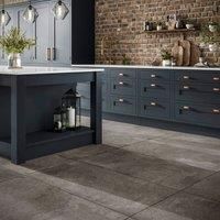 Wickes Boutique Concrete Anthracite Matt Porcelain Wall & Floor Tile 1200x600mm Pk/2