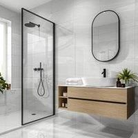 Wickes Boutique Anderson Light Grey Polished Porcelain Wall & Floor Tile 600x300mm Pk/6