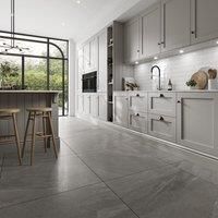 Wickes Boutique Foundry Graphite Lappato Polished Porcelain Wall & Floor Tile 900x900mm Pk/2
