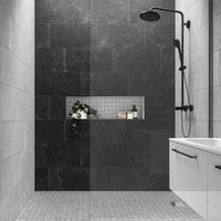 Wickes Boutique Lava Grey Matt Porcelain Wall& Floor Mosaic Tile 300x300mm Pk/6