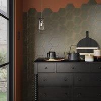 Wickes Boutique Wisteria Hexagon Ash Gloss Ceramic Wall Tile 173x150mm PK/44