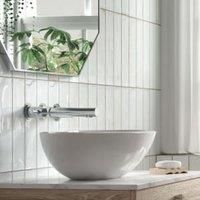 Wickes Boutique Wisteria Rustic White Gloss Ceramic Wall Tile 300x75mm Pk/44