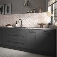Wickes Boutique Wisteria Rustic Pink Gloss Ceramic Wall Tile 300x75mm Pk/44