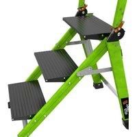 Little Giant 3 Tread HiViz Green Fibreglass Jumbo Step Ladder