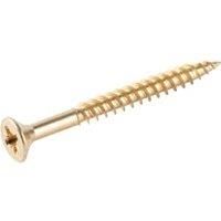 Wickes Brass Plated Wood Screws - 4 x 45mm - Pack of 50