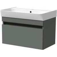 Wickes Easton Reed Green 1 Drawer Wall Hung Vanity Unit - 430 x 600mm