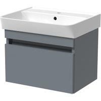 Wickes Easton Monument Grey 1 Drawer Wall Hung Vanity Unit - 430 x 500mm