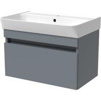 Wickes Easton Monument Grey 1 Drawer Wall Hung Vanity Unit - 430 x 600mm