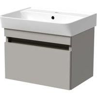 Wickes Easton Pebble Grey 1 Drawer Wall Hung Vanity Unit - 430 x 500mm