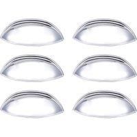 Cup Polished Chrome Cabinet Handle - 84mm - Pack of 6