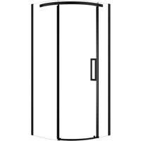 Nexa By Merlyn 8mm Black Frameless Quadrant Single Sliding Door Left Opening Shower Enclosure - 900 x 900mm
