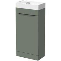 Wickes Malmo Reed Green Freestanding J Pull Vanity Unit & Basin - 400mm