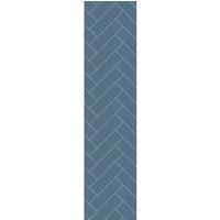 Multipanel Hydrolock Misty Blue Herringbone Tile Effect Shower Panel - 2400 x 598 x 11mm