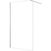 Nexa By Merlyn 8mm Chrome Frameless Wet Room Shower Screen with 1m Bracing Bar - 2015 x 760mm