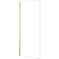 Nexa By Merlyn 8mm Brushed Brass Frameless Wet Room Shower Screen Only - 2000 x 400mm