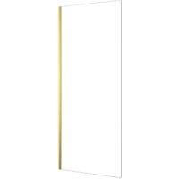 Nexa By Merlyn 8mm Brushed Brass Frameless Wet Room Shower Screen Only - 2000 x 300mm