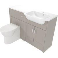 Deccado Padworth Soft Suede Right Hand 1200mm Fitted Vanity & Toilet Pan Unit Combination with Right Hand Basin