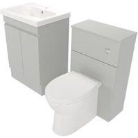 Deccado Clifton Whisper Grey 600mm Freestanding Vanity & 500mm Toilet Pan Unit with Basin Modular Combination