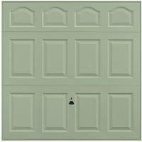 Garador Cathedral Panelled Framed Retractable Garage Door - Chartwell Green - 2438 x 2136mm