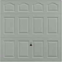 Garador Cathedral Panelled Framed Canopy Garage Door - Agate Grey - 2438 x 1981mm