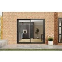 JCI Grey Aluminium Inline Sliding Patio Door Set - 2090mm