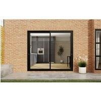 JCI Black Aluminium Inline Sliding Patio Door Set - 1790mm