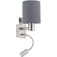 Eglo Pasteri Fabric Wall & Reading Light - Grey