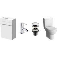 Malmo Wall Hung Gloss White Furniture Cloakroom Suite