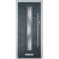 Door-Stop Cottage Anthracite Grey Left Hand Composite Door with Long Narrow Glazing - 920 x 2100mm