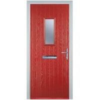 Door-Stop 1 Square Red Left Hand Composite Door - 840 x 2100mm