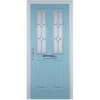 Door-Stop 2 Panel 2 Square Duck Egg Blue Right Hand Composite Door - 840 x 2100mm