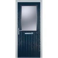 Door-Stop Cottage Half Glazed Blue Right Hand Composite Door - 840 x 2100mm