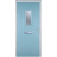 Door-Stop 1 Square Duck Egg Blue Left Hand Composite Door - 840 x 2100mm