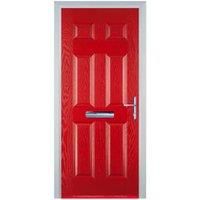 Door-Stop 6 Panel Red Left Hand Composite Door - 920 x 2100mm