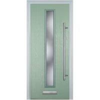 Door-Stop Cottage Chartwell Green Left Hand Composite Door with Long Narrow Glazing - 840 x 2100mm
