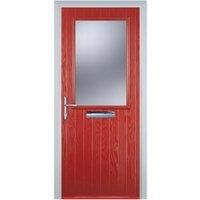 Door-Stop Cottage Half Glazed Red Right Hand Composite Door - 840 x 2100mm