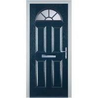 Door-Stop 4 Panel Sunburst Blue Left Hand Composite Door - 840 x 2100mm