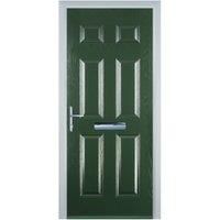 Door-Stop 6 Panel Green Right Hand Composite Door - 840 x 2100mm