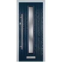 Door-Stop Cottage Blue Right Hand Composite Door with Long Narrow Glazing - 840 x 2100mm