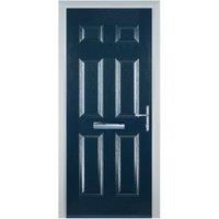 Door-Stop 6 Panel Blue Left Hand Composite Door - 920 x 2100mm