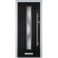 Door-Stop Cottage Black Left Hand Composite Door with Long Narrow Glazing - 920 x 2100mm