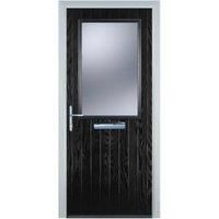 Door-Stop Cottage Half Glazed Black Right Hand Composite Door - 840 x 2100mm