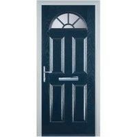 Door-Stop 4 Panel Sunburst Blue Right Hand Composite Door - 840 x 2100mm