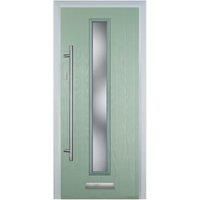 Door-Stop Cottage Chartwell Green Right Hand Composite Door with Long Narrow Glazing - 840 x 2100mm