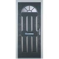 Door-Stop 4 Panel Sunburst Anthracite Grey Left Hand Composite Door - 840 x 2100mm